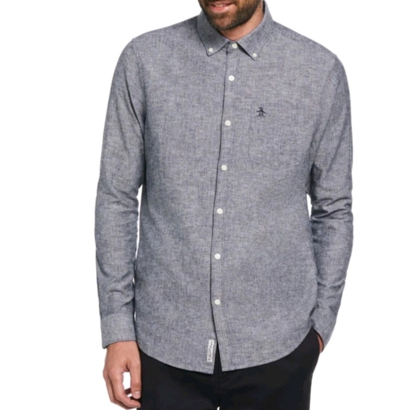 Original Penguin Men's Blue Button-Down Shirt Size Small - Picture 1 of 9